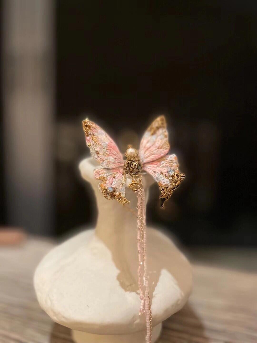 Pink Butterfly：Brooch/Hairband /Necklace