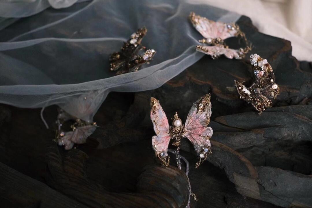 Pink Butterfly：Brooch/Hairband /Necklace